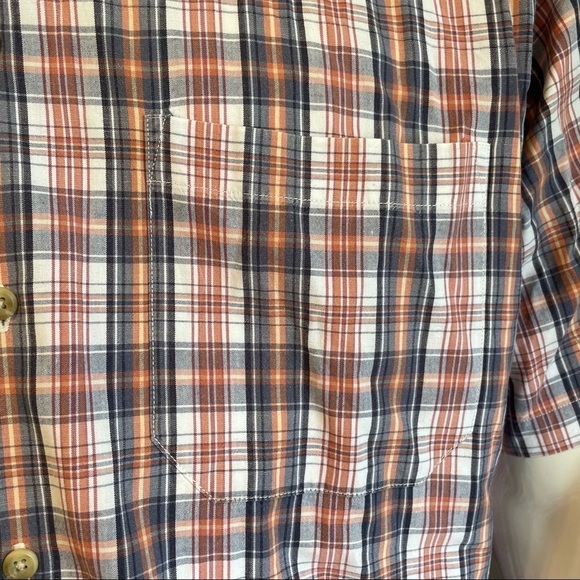 Pendleton Orange Blue Plaid Casual Button Shirt - Picture 4 of 11